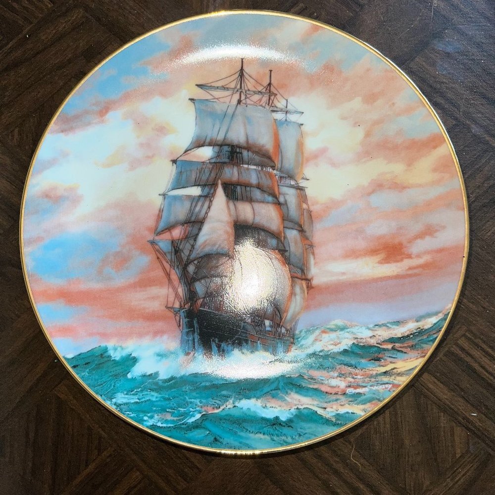 1990 Bradex Charles Vickery The Blue Jacket at Sunset Collector Plate